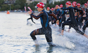 Rose Dillon lead the swimmers from the start