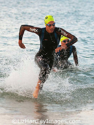 Cameron Todd stayed with Jay Wallwork to the end of the swim leg