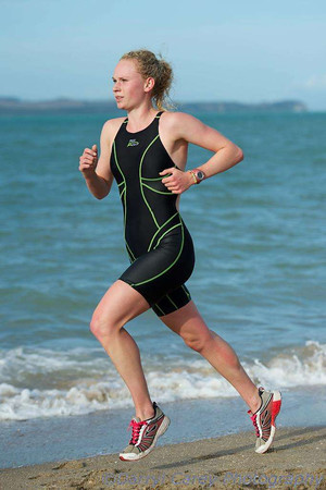 women's winner Sophie Corbidge on the finish straight
