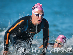 stellar swimmers Penny Hayes and Rebecca Clarke dominated the swim